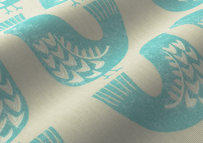 Scandi Birds, Aqua - Made to Measure Curtains - Image 4